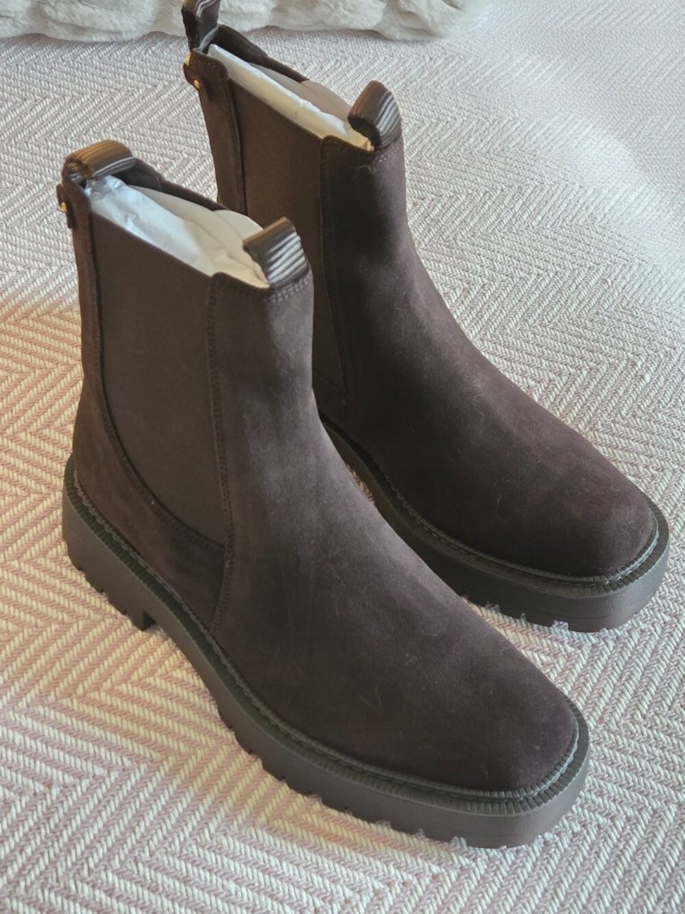 Sam Edelman Laguna Platform Chelsea Boot - Chocolate Brown Suede - 9.5
